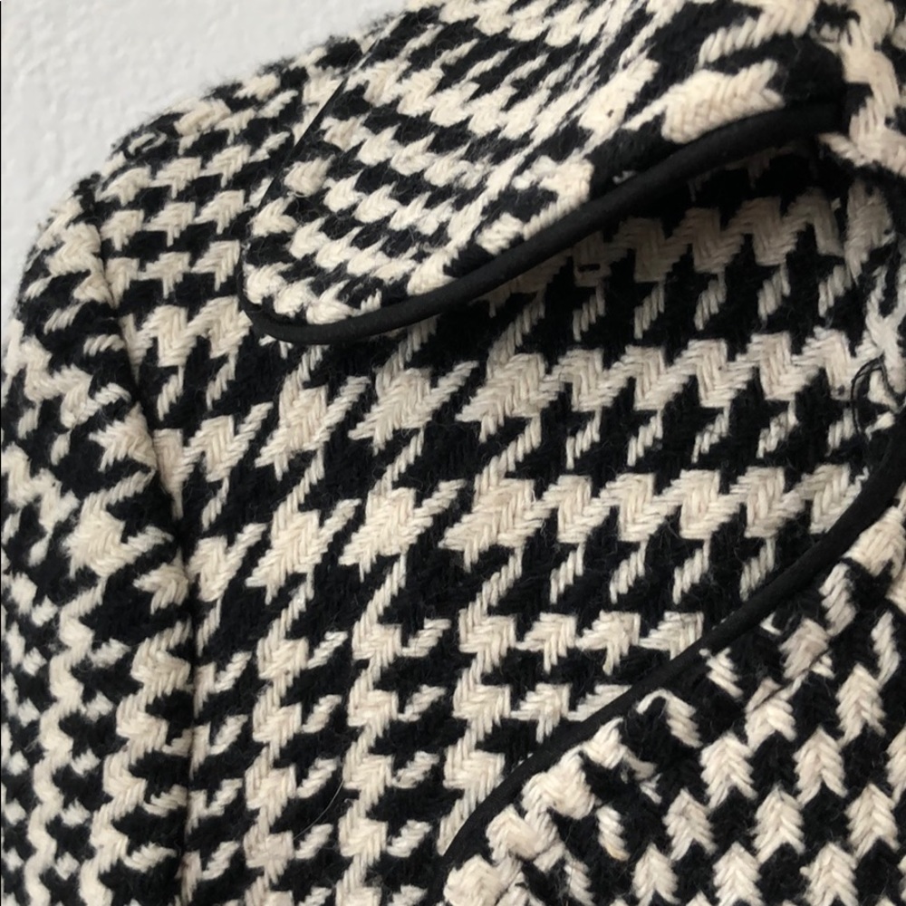 Vintage houndstooth tweed retro mod 60s style twiggy coat jacket S - Picture 3 of 8